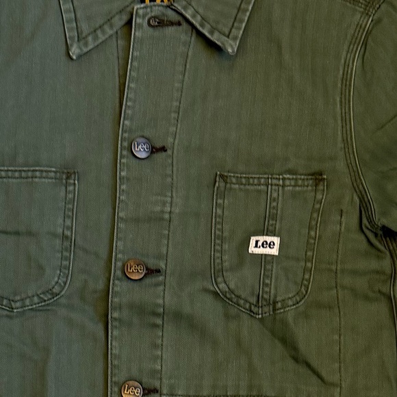 Lee Vintage Modern Loco Chore Denim Jean Jacket Coat XS 100% Cotton Olive Green - Picture 9 of 10